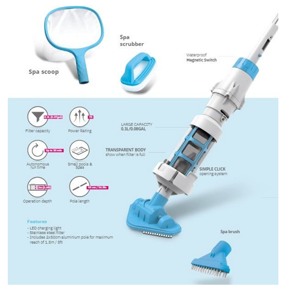 Rechargeable Spa Vacuum
